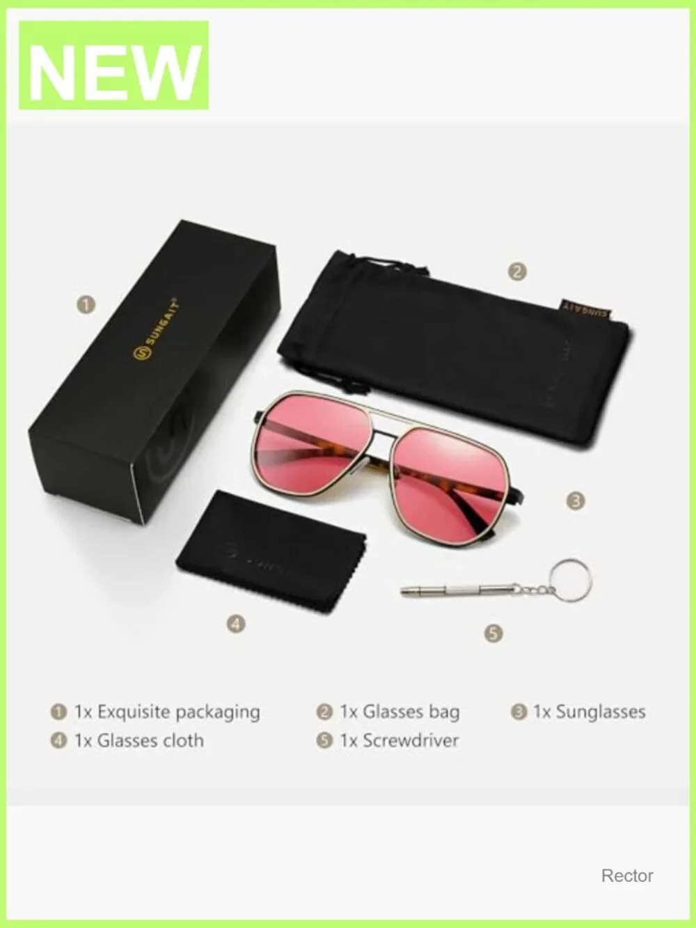 Polygon Aviator Sunglasses Polarized Trendy Square Retro Pilot Shades UV